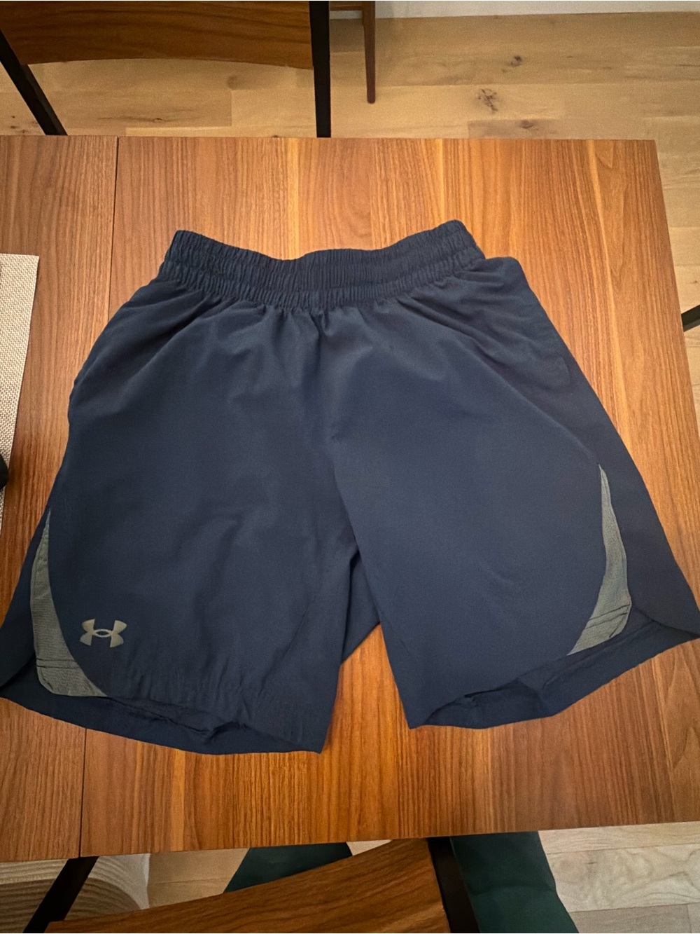 Under Armour Navy Athletic Training Shorts with Gray Accents